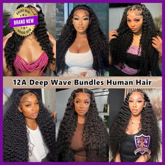 Deep Wave Human Hair Weave Bundles 18-24 Inch 12A Grade Virgin Remy main image 6